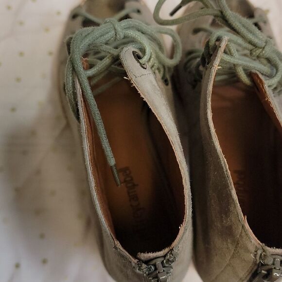 Jeffery Campbell Cors Taupe Suede Lace Peep Toe Booties Size 8 - Picture 4 of 9